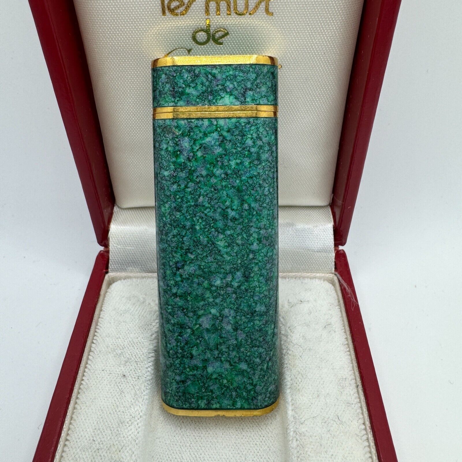 Cartier Gas lighter Green vintage with Box