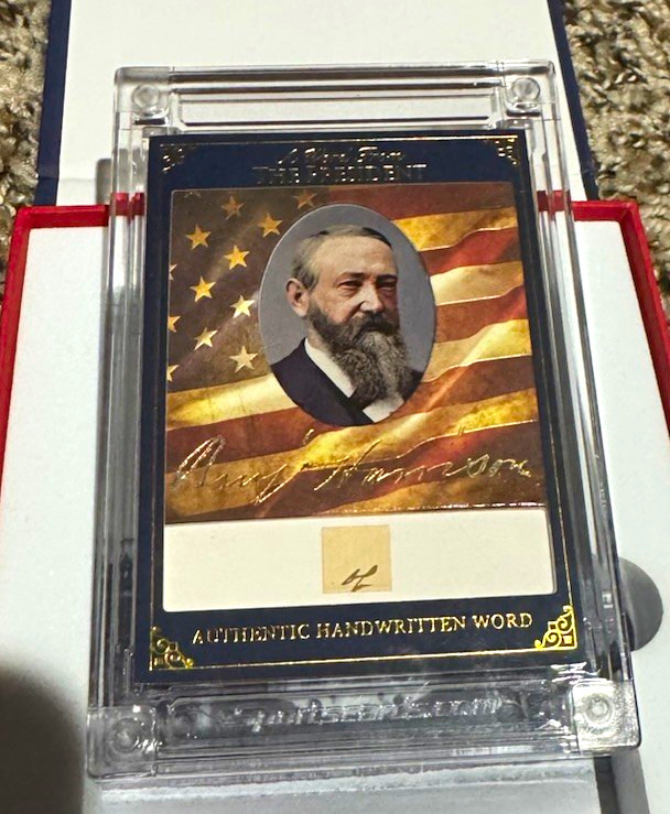 Benjamin Harrison 2025 A WORD FROM POTUS - Authentic Handwritten Word Card