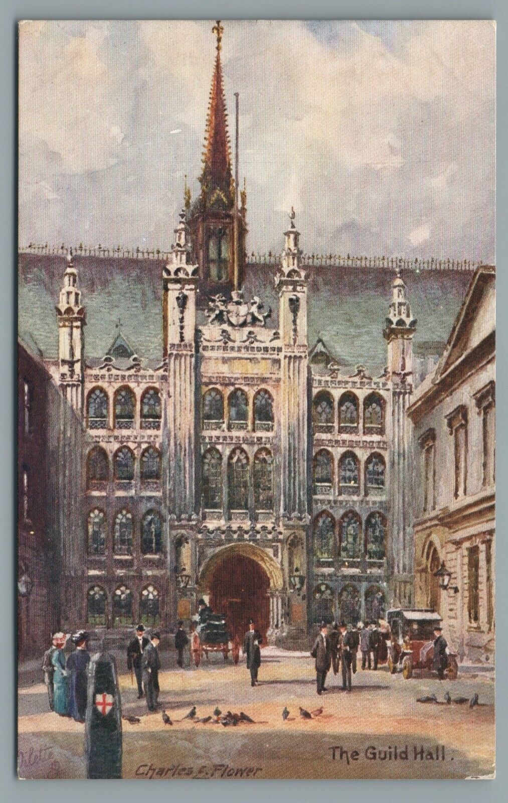 Tuck's & Sons The Guildhall London England Morris NY Oilette Art Vtg Postcard
