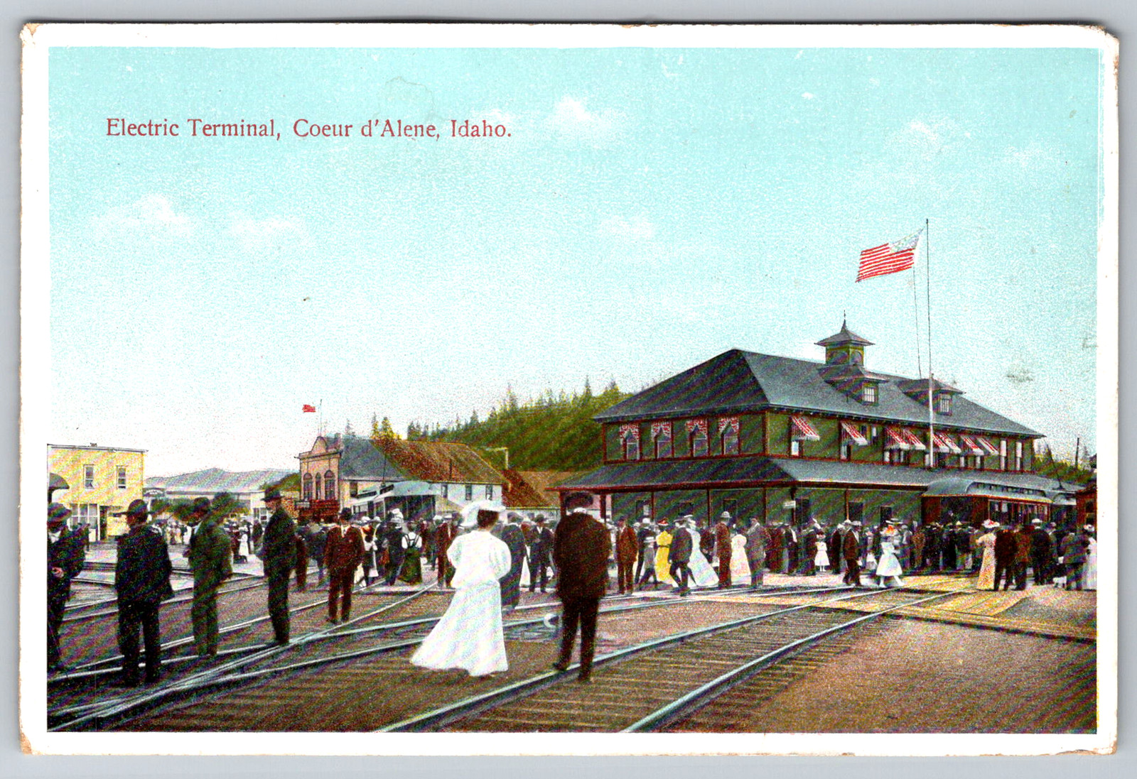 c1910s Electric Terminal Coeur d'Alene Idaho M. Rieder Antique Postcard