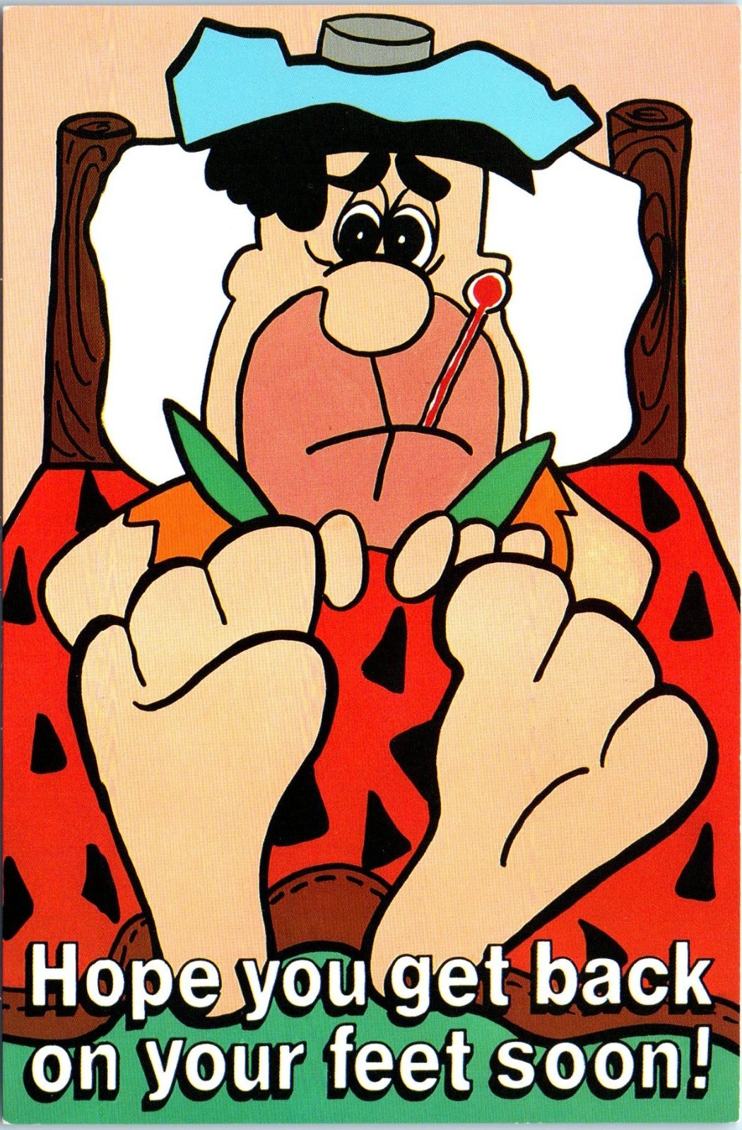 Fred Flintstone Get Well Cartoon Postcards Postcard
