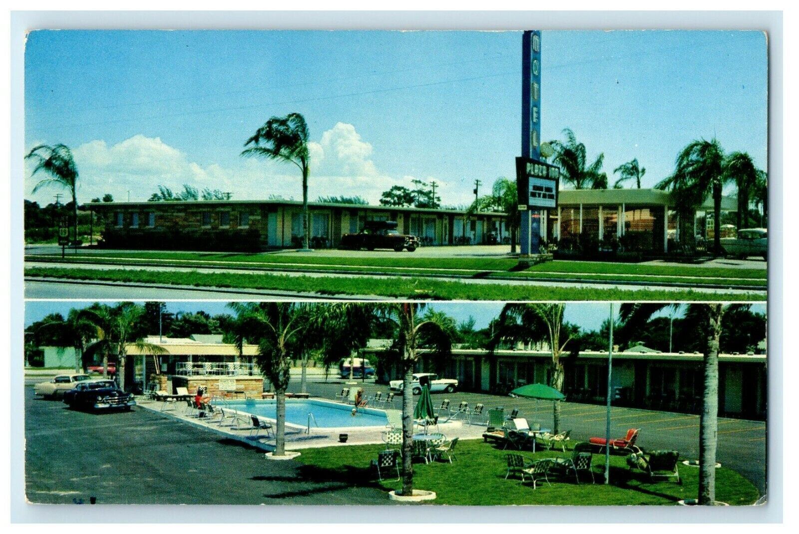 c1950\'s Plaza Inn Motel St. Petersburg Florida FL Unposted Vintage Postcard