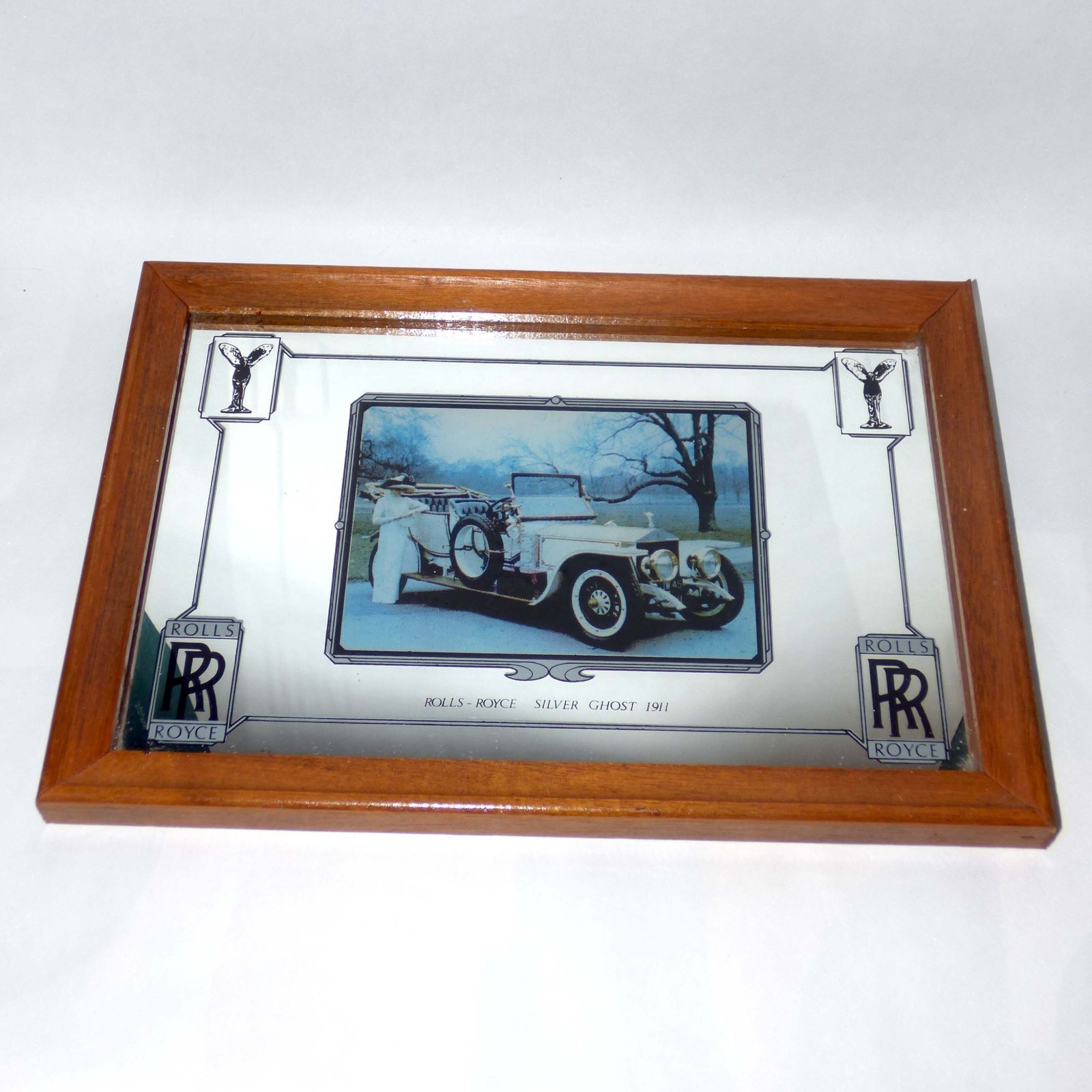 Vintage 1976 Rolls-Royce Silver Ghost 1911 Framed Mirror Aspell Saggers