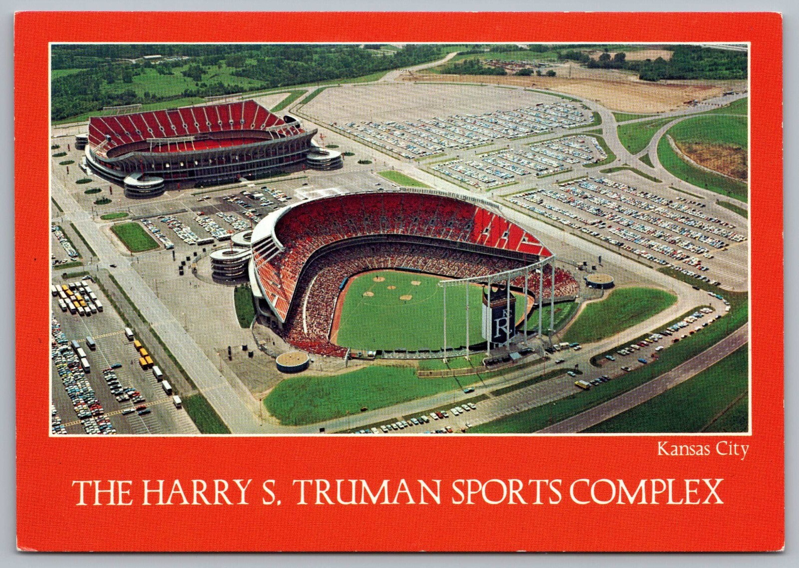 Kansas City MO Harry S Truman Sports Complex Chiefs Royals Stadium Postcard P1