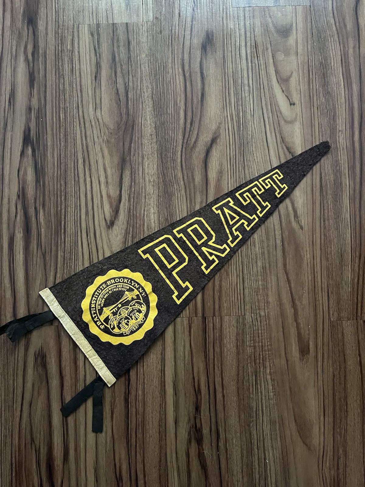 Vintage Pratt University Brooklyn NY Pennant 1950s 1960s Rare 