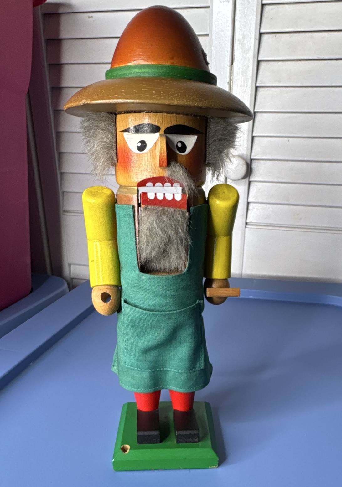 Rare vintage Steinbach wooden Nutcracker depicting a farmer or gardener