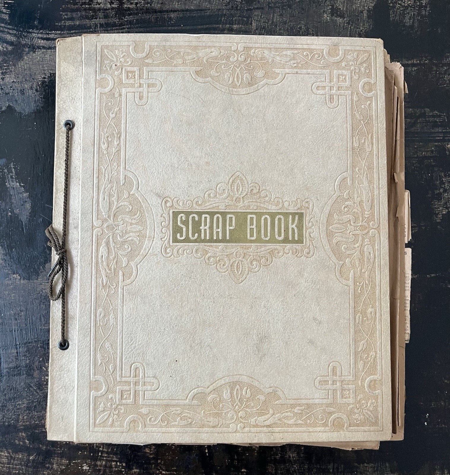 Vintage Scrapbook Large Album w/ Ephemera Paper Goods Cards Photos Newark Ohio