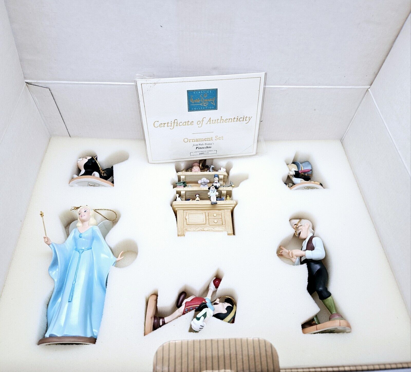 WDCC Disney Pinocchio Porcelain Ornament Set Figurines 2977/4000 in Box COA 