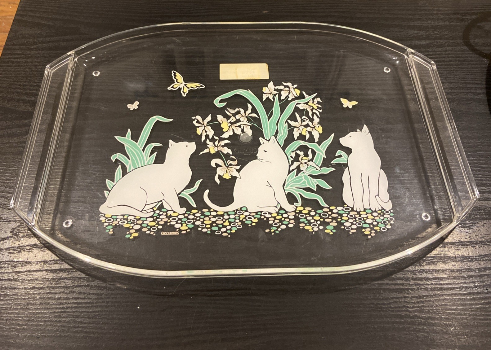 Culver Encounters Acrylic Tray Cats 🦋 MCM Pastel Color Iris,Whimsical Barware Culver Encounters Acrylic Tray Cats 🦋 MCM Pastel Color Iris,Whimsical Barware