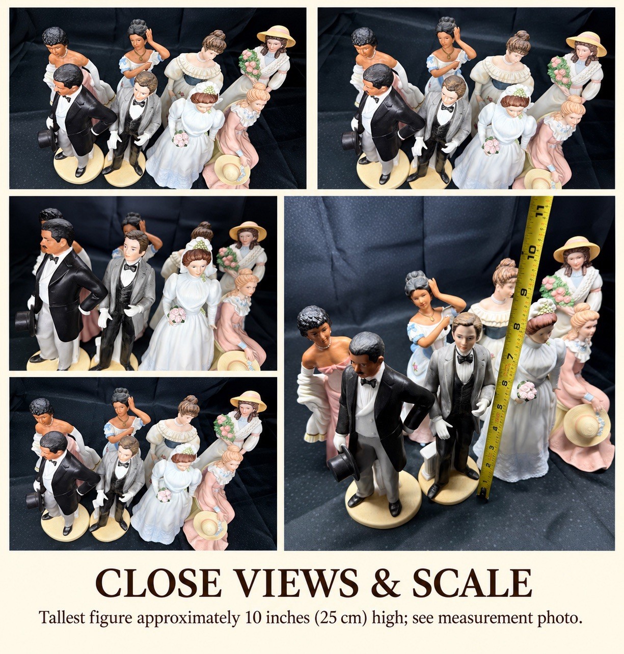 Vintage HOMCO Home Interiors Victorian Wedding Party Ceramic Figurines Lot of 8