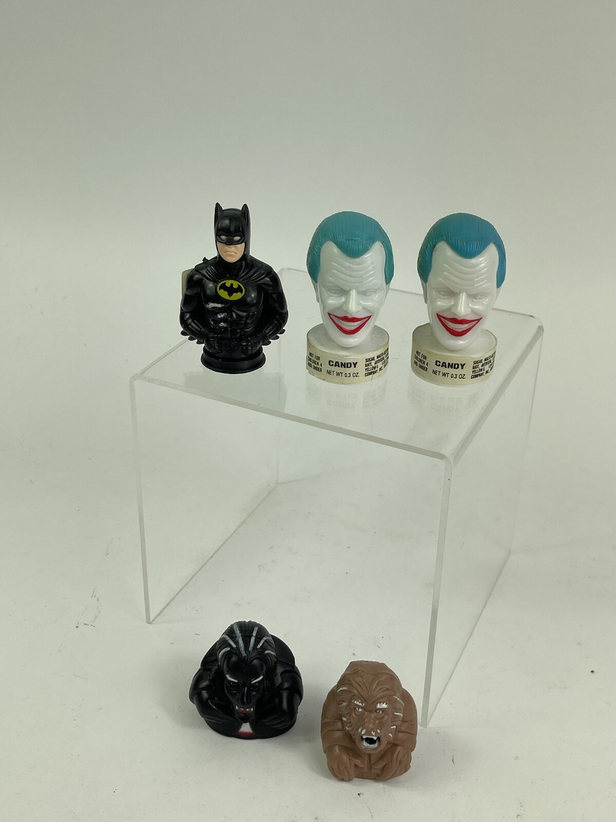 Vintage 1989 Topps THE BATMAN  Joker Candy Containers 2.5” Bubble Gum Bust +++