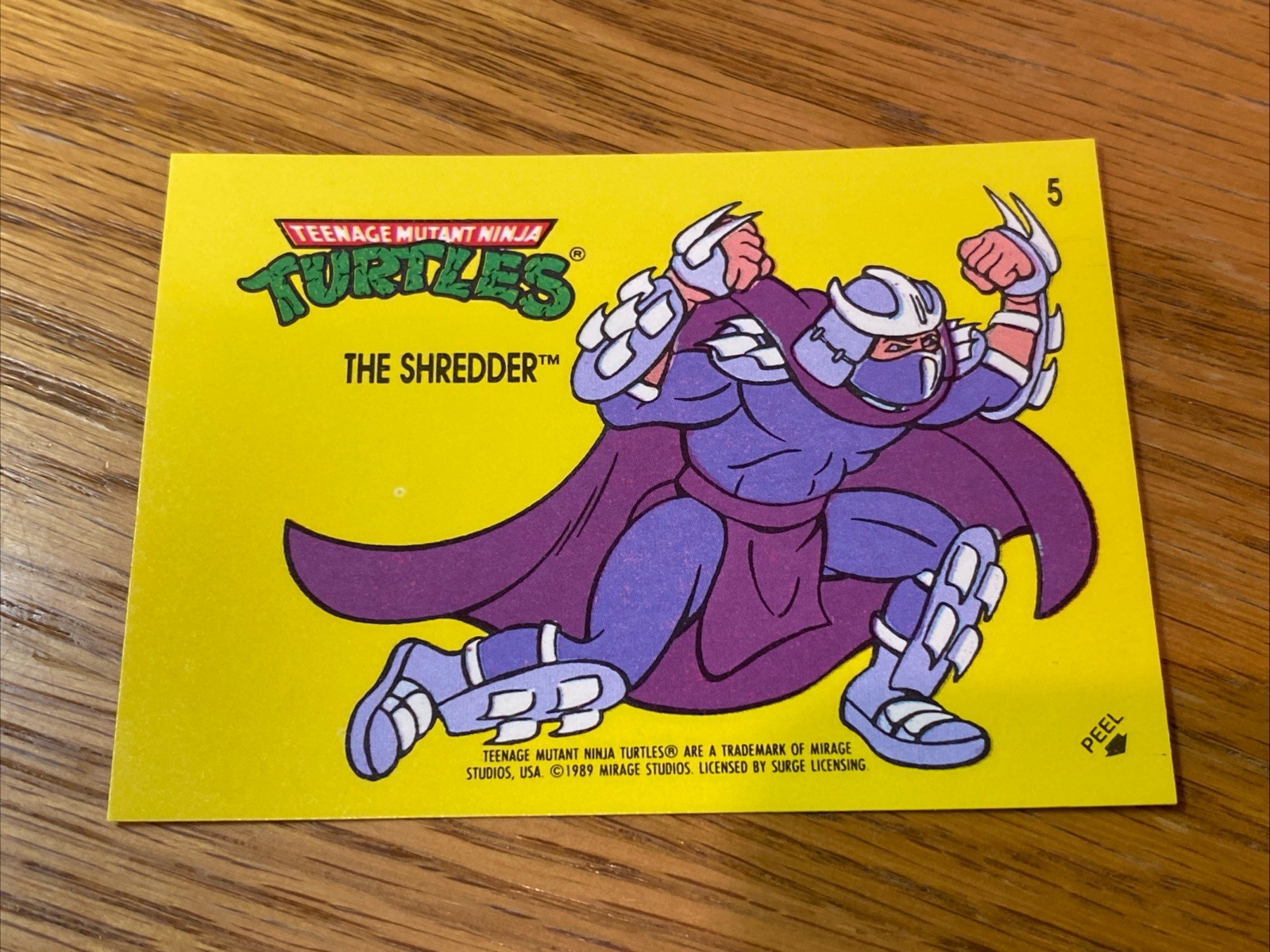 1989 Topps Teenage Mutant Ninja Turtles (TMNT) - THE SHREDDER #5 Sticker 1989 Topps Teenage Mutant Ninja Turtles (TMNT) - THE SHREDDER #5 Sticker