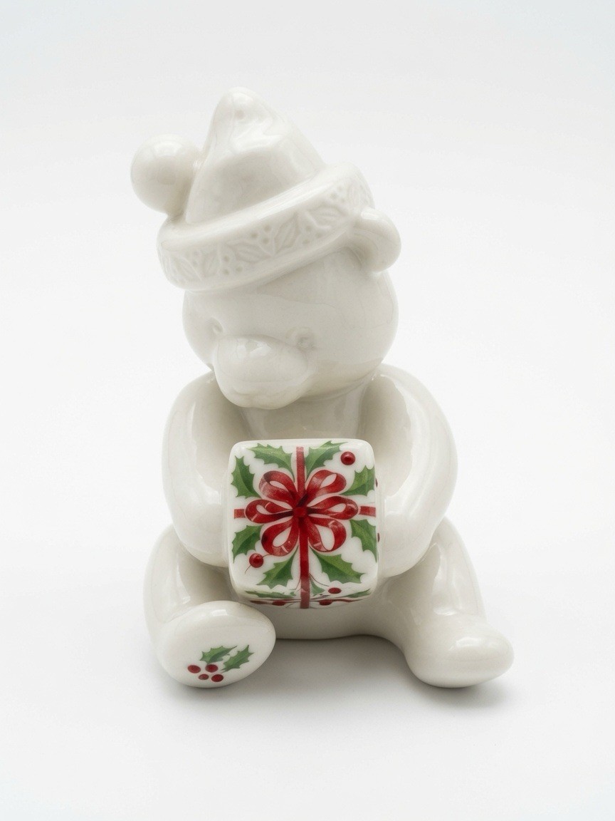Vintage LENOX Holiday Christmas Porcelain Bear 1995 Signed/Numbered Ltd Ed