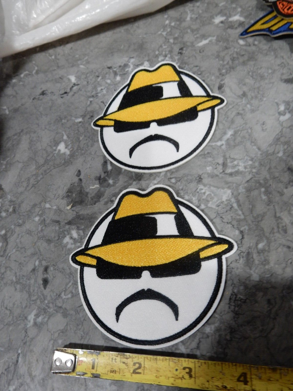 2 PC LOWRIDER FACE  PATCH  DETAILED AND QUALITY IRON ON PATCH LOW RIDER MAGAZINE