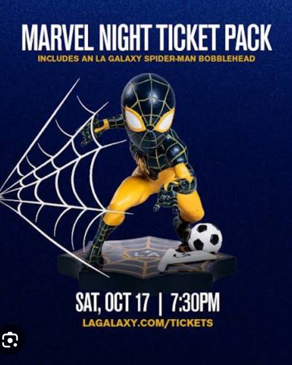 LA Galaxy Marvel Night Spiderman Bobblehead