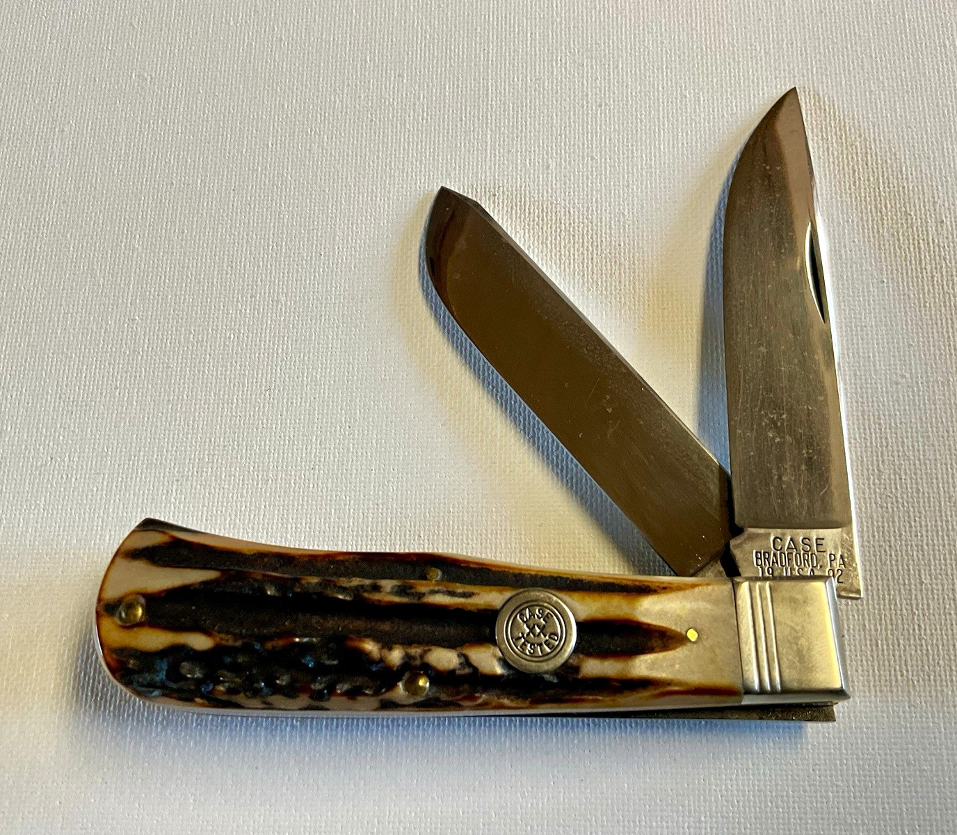 1992 W R Case & Sons Classic 5223 Fat Stag 1 of 183 Jumbo Trapper Knife  w/ COA 