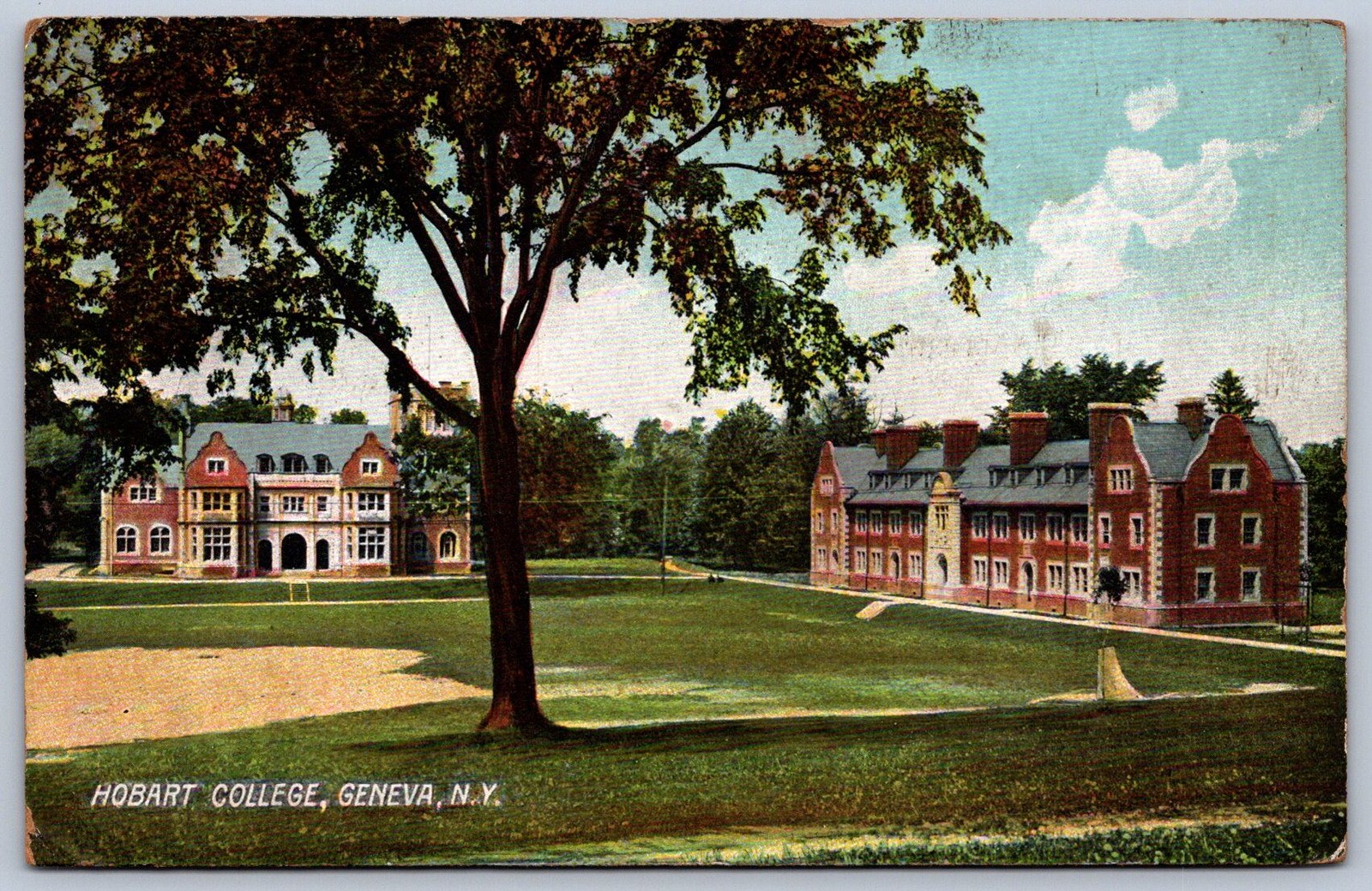 K32/ Geneva New York Postcard c1910 Ontario Co Hobart College 941