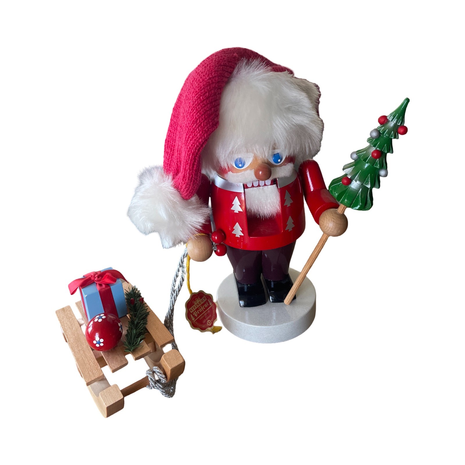 Steinbach Santa w Sleigh Sled & Christmas Tree Nutcracker 10