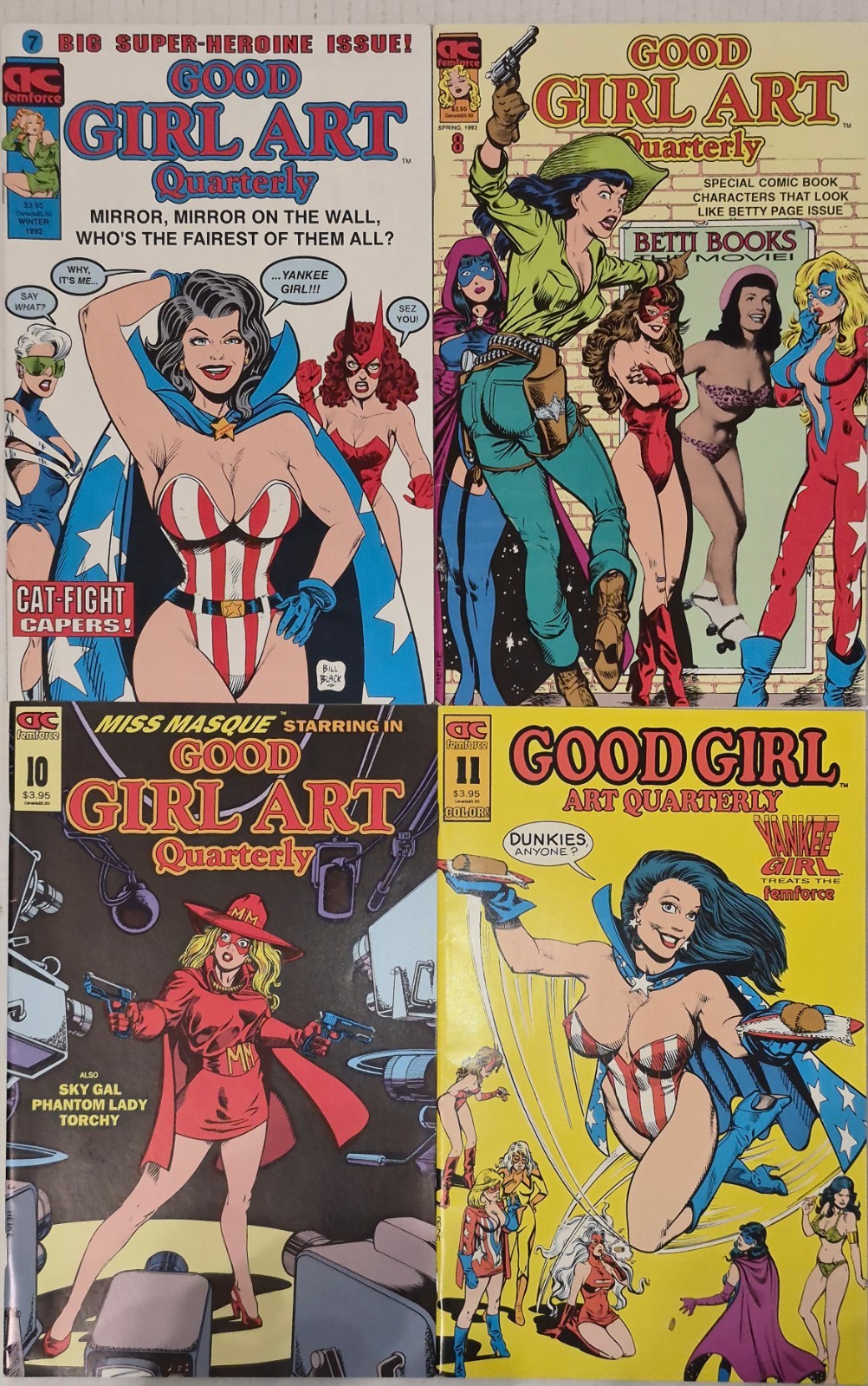 GOOD GIRL ART Lot ☆4 #7-11* VF+ VF- 1991 MATT BAKER Art Phantom Lady, Betty Page