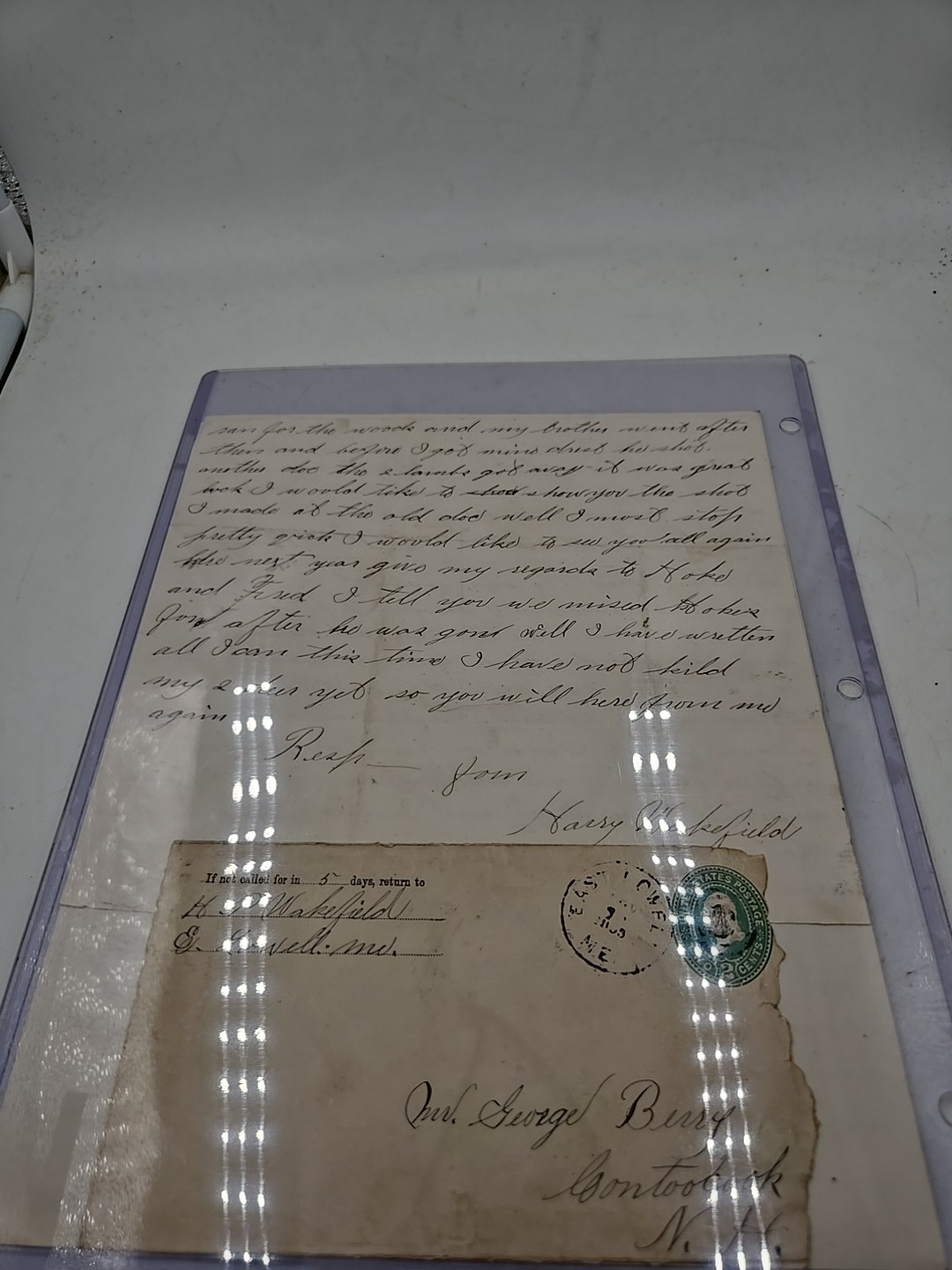Vintage  Letter With Envelope  From New Hampshire  With 2 Cent Stamp