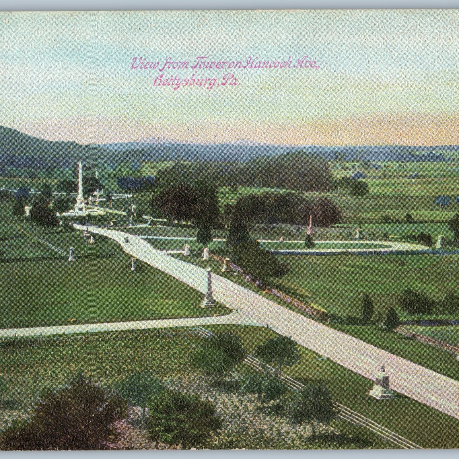 c1910s Gettysburg, PA Hancock Ave View from Tower Postcard Civil War Battlefield c1910s Gettysburg, PA Hancock Ave View from Tower Postcard Civil War Battlefield