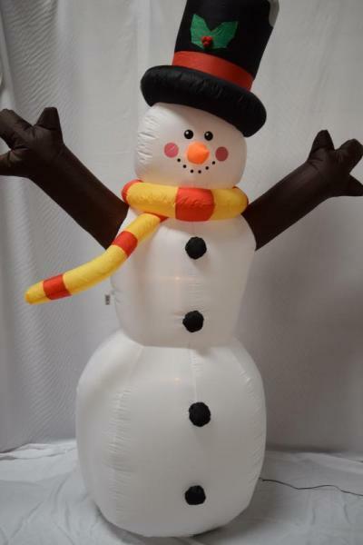 8ft Christmas Inflatable Snowman with Tree-Shaped Hands w/ LED Lights Ships Fast