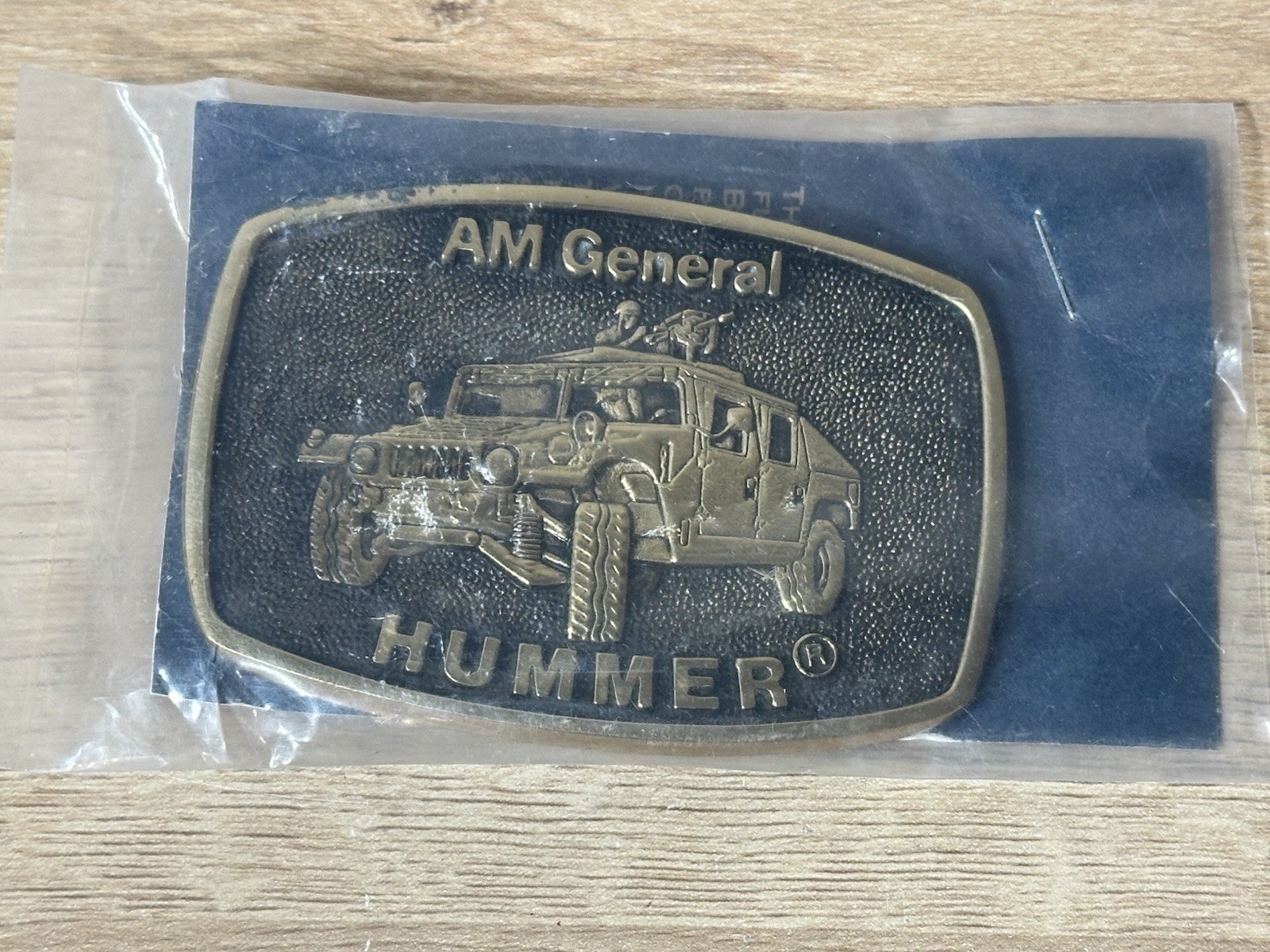 VTG AM General Hummer Belt Buckle Military Vehicle Solid Brass 3rd In Series