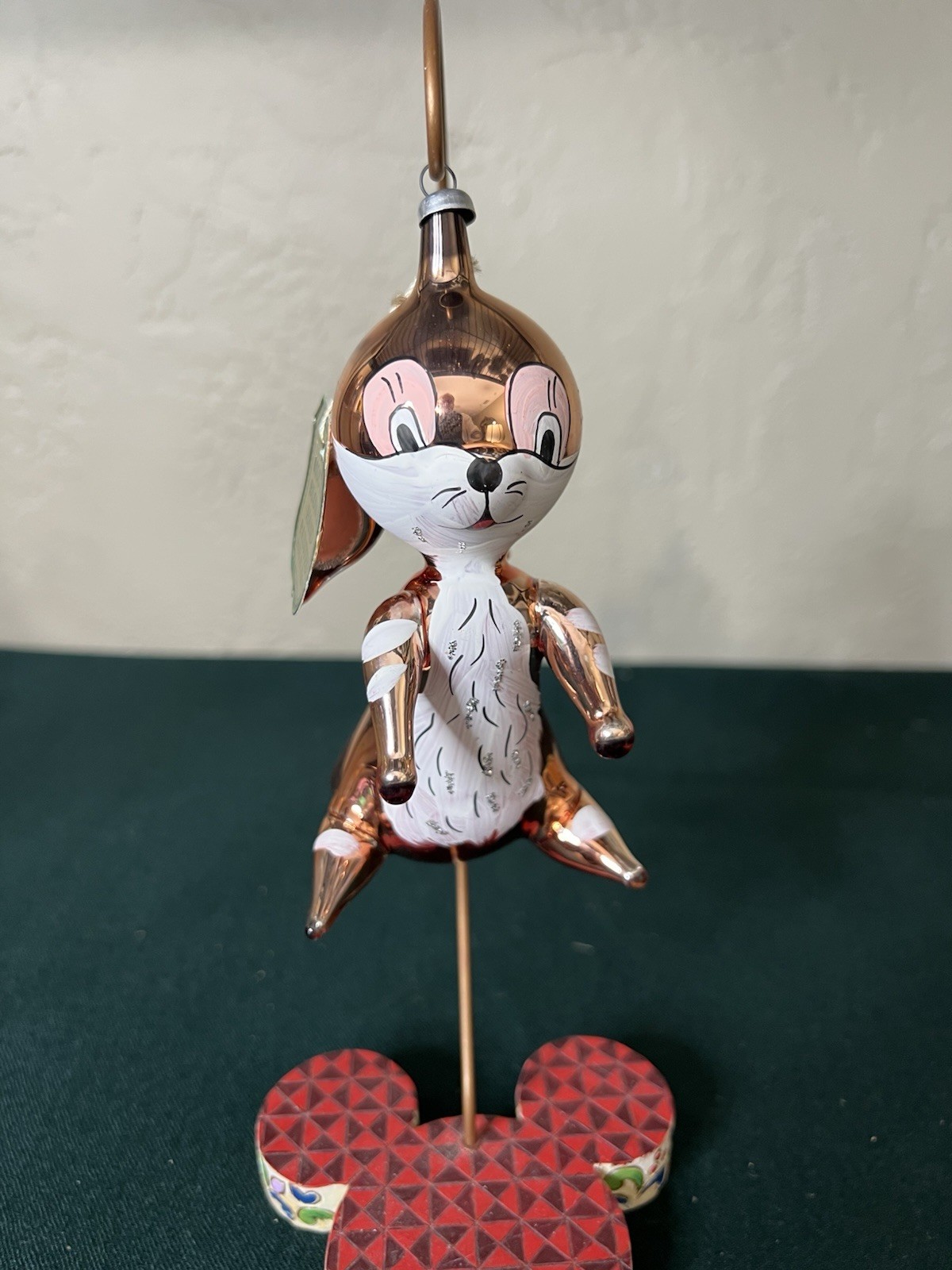 Vintage De Carlini Rabbit/ Bunny Ornament Glass Lord & Taylor