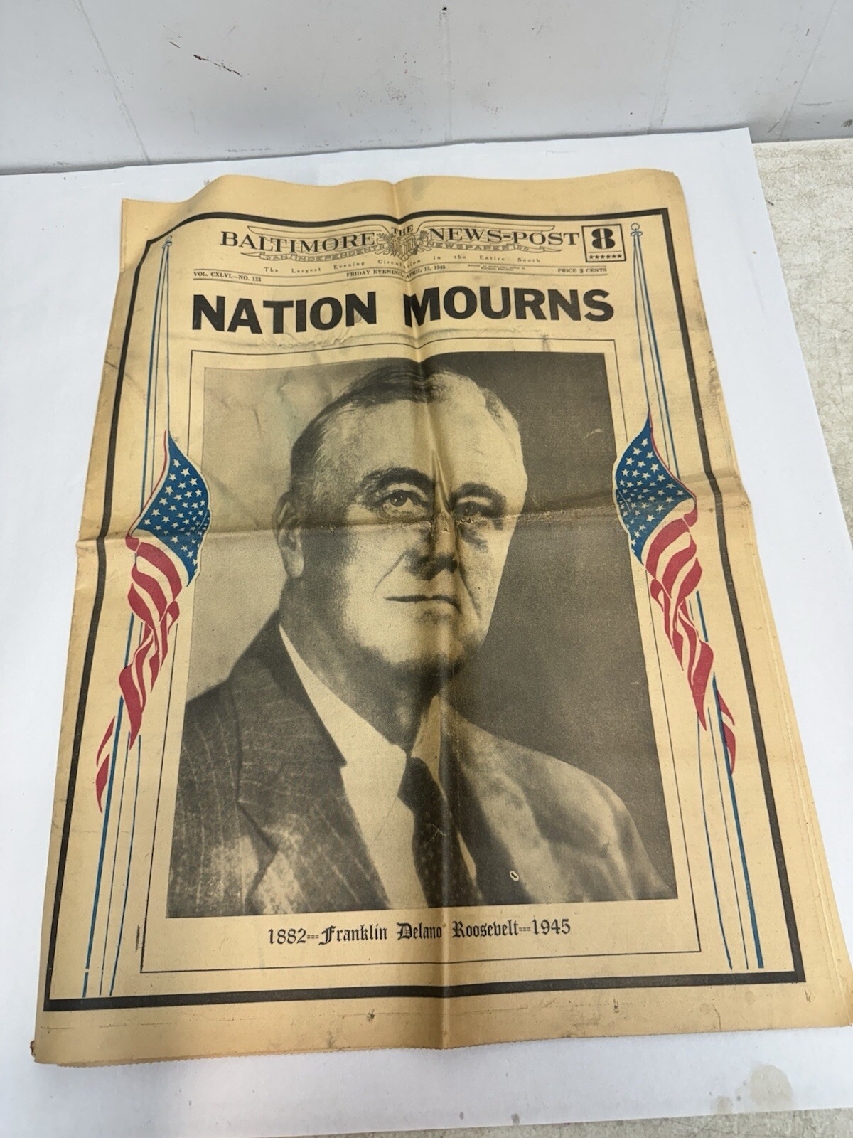 Baltimore News-Post Newspaper April 13 1945 Nations Mourns Roosevelt Dies FDR Baltimore News-Post Newspaper April 13 1945 Nations Mourns Roosevelt Dies FDR
