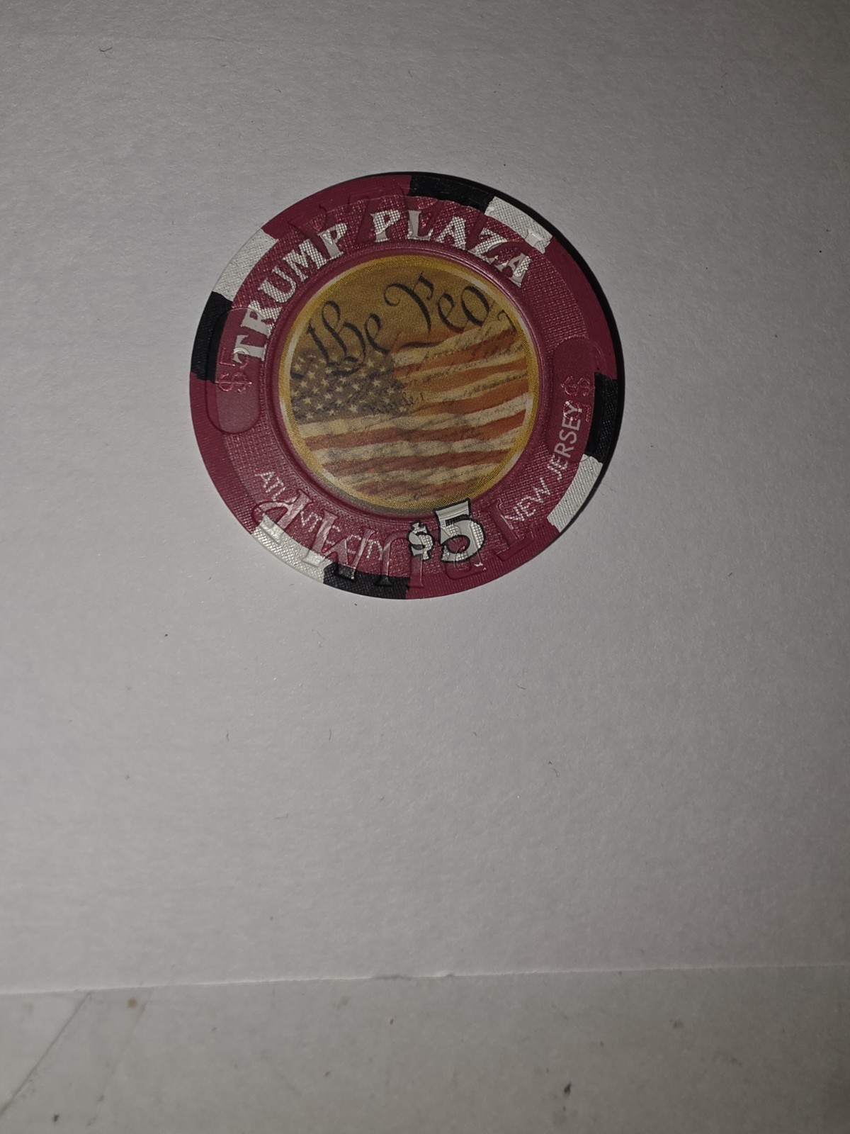$5  Trump Plaza We The People Freedom Stands Tall casino chip super rare
