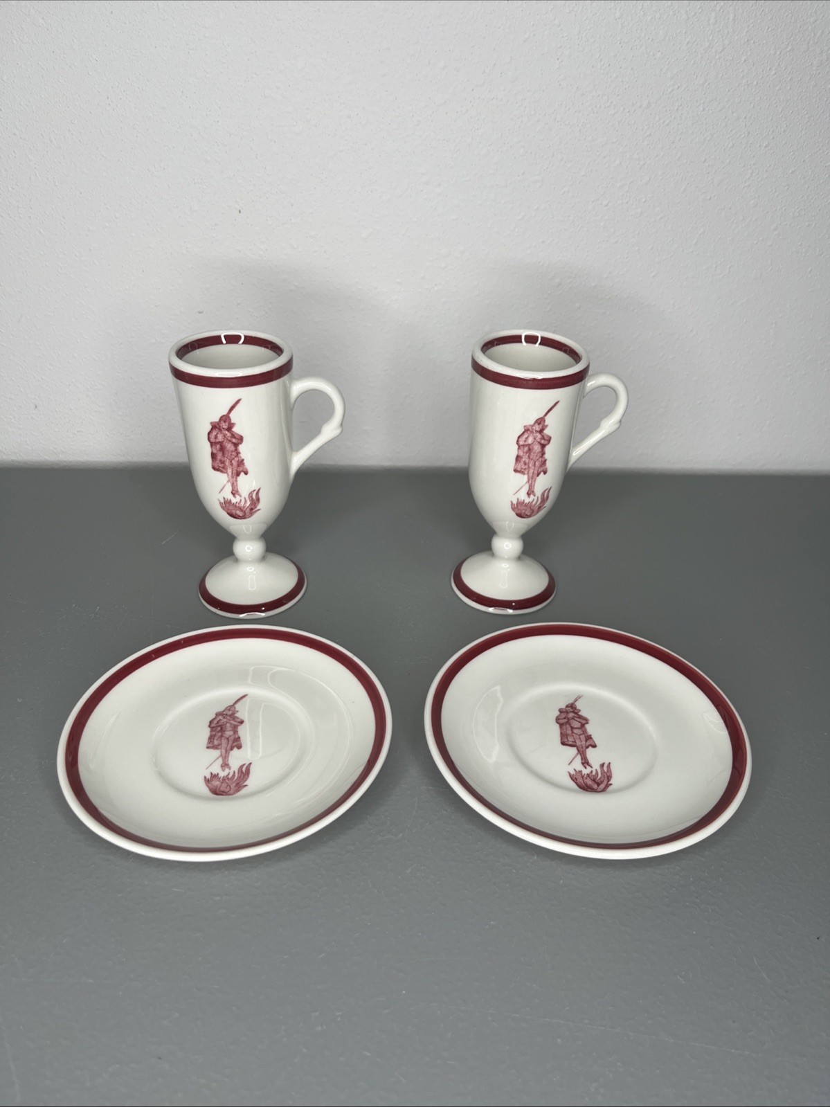 Loubat New Orleans Cafe Brulot Flaming Devil Diablo Demitasse Cups & Saucers Lot Loubat New Orleans Cafe Brulot Flaming Devil Diablo Demitasse Cups & Saucers Lot