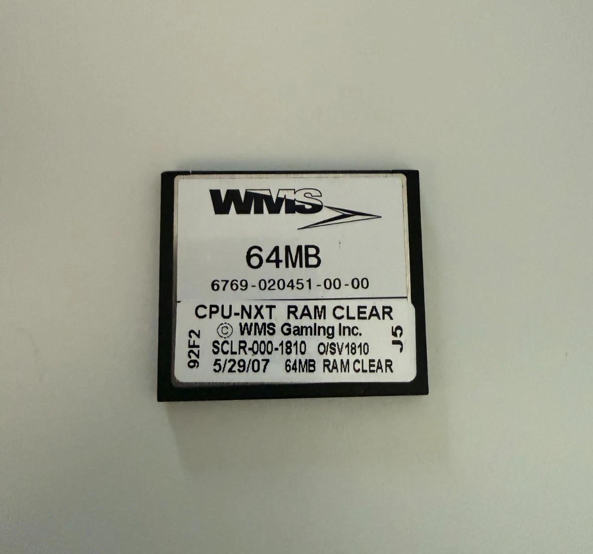 WMS BB1 BB2 RAM CLEAR ALL BOARDS WMS CLEAR CF CARD 1810 TESTED- 
