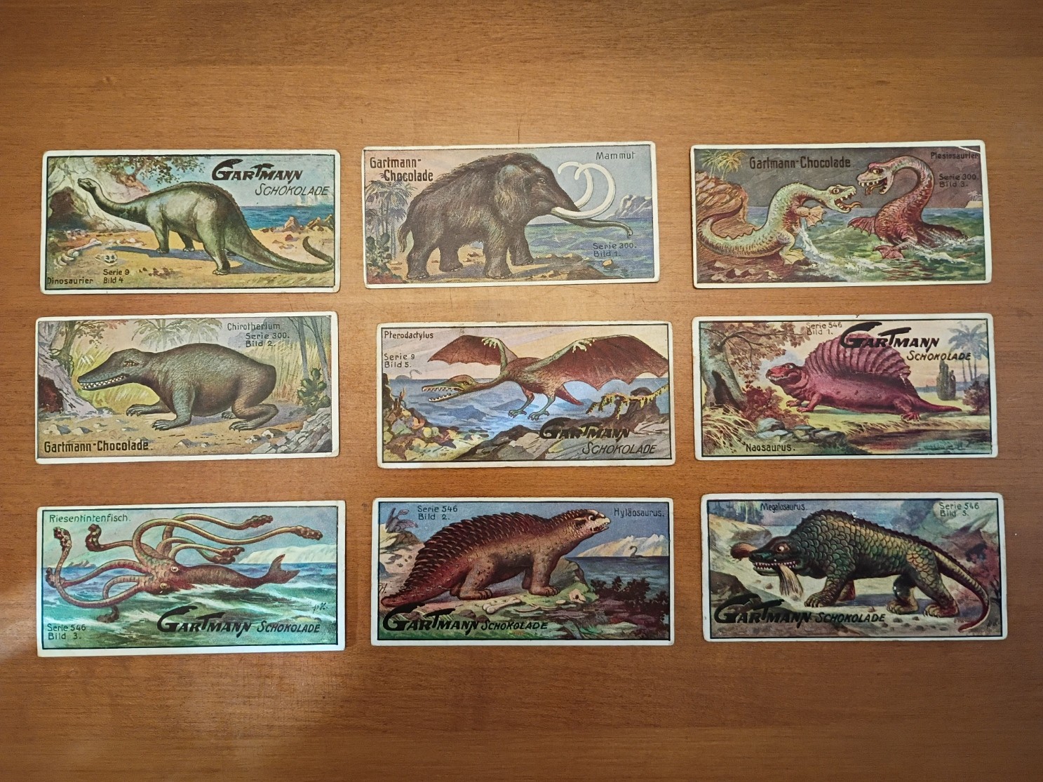 Gartmann early 1900's Dinosaur trade cards