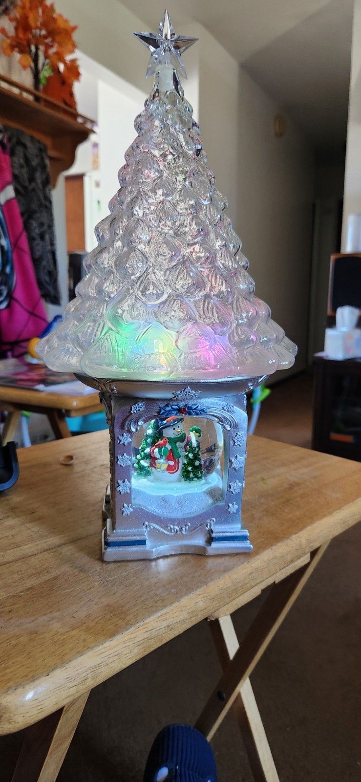 Bradford Exchange Magic of Season Snowman Snowglobe Tree Thomas Kinkade