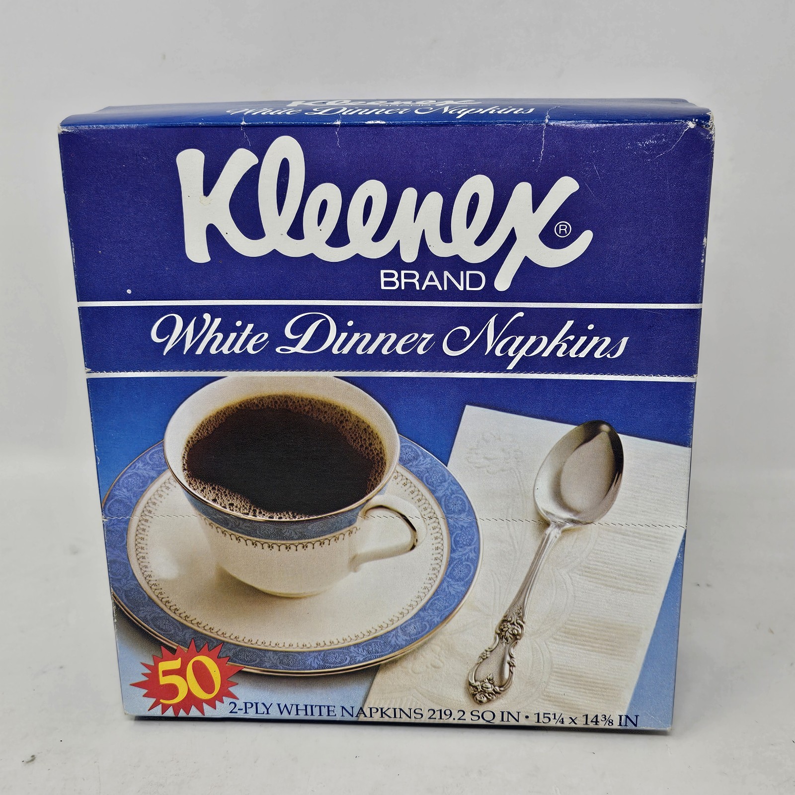 Vintage 1984 Kleenex Brand White Dinner Napkins 50ct 80s Retro NOS movie prop