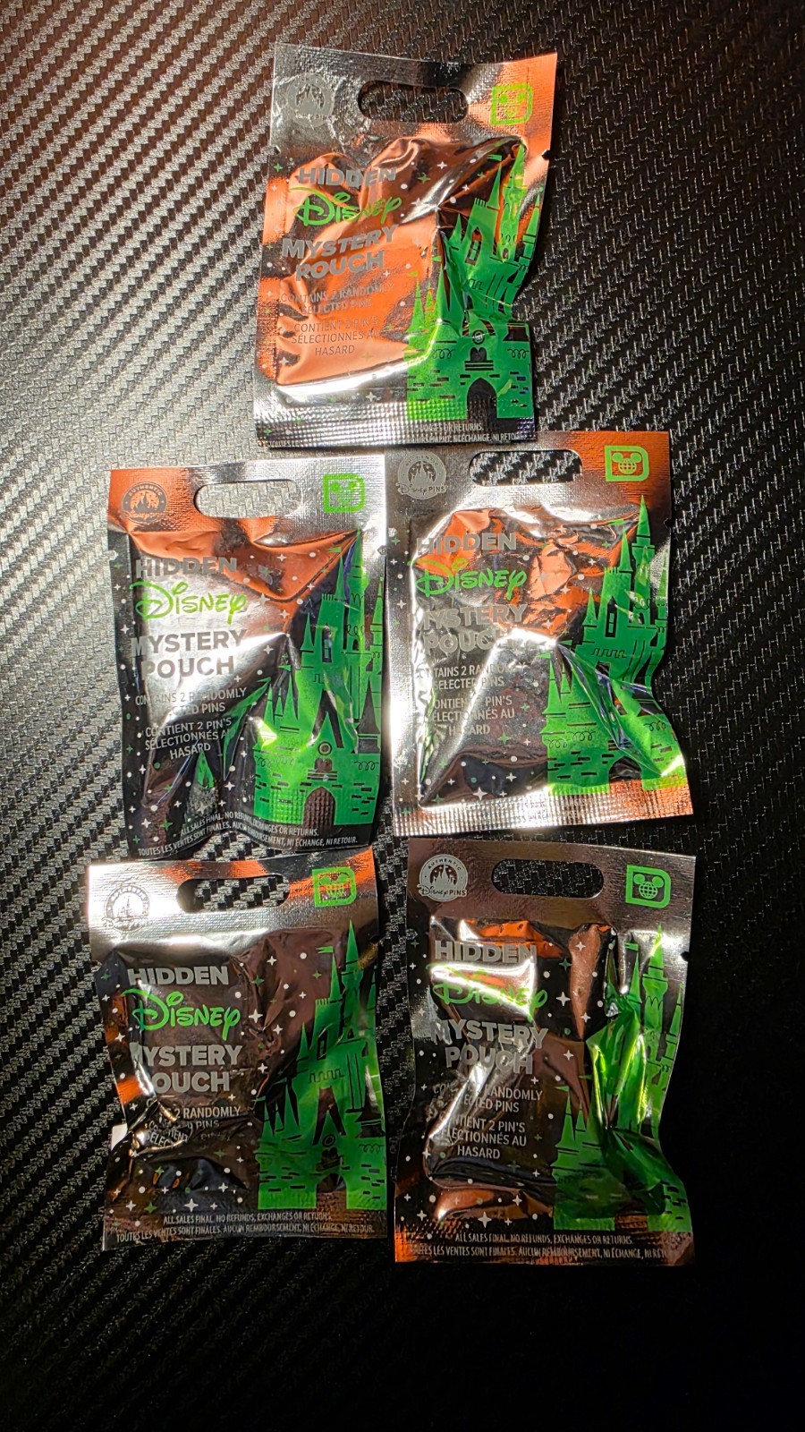 5 Pack 2026 WDW Hidden Disney Mystery Pouch  Contains 2 Random Pins *SEALED* NEW