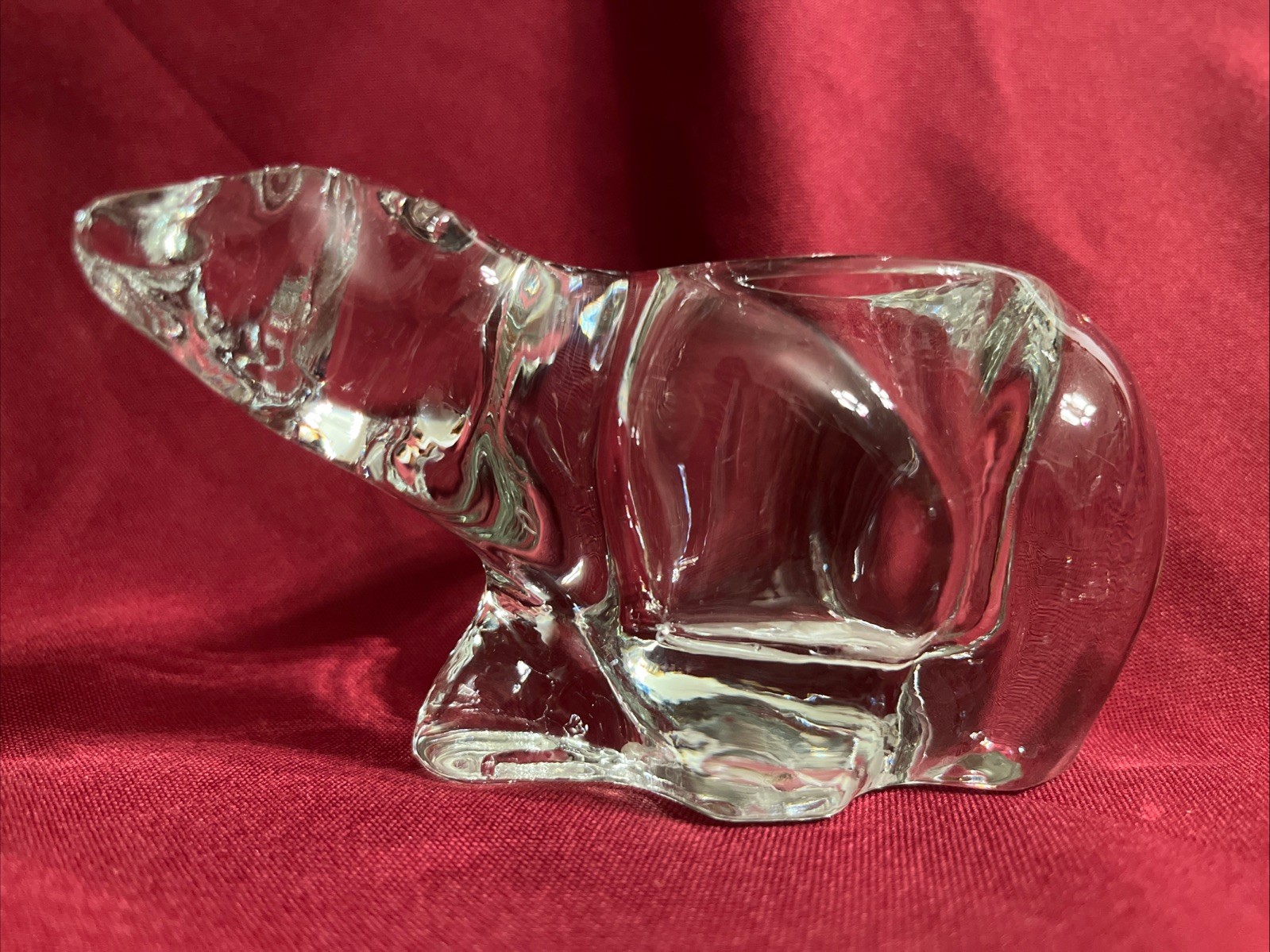 Crystal Polar Bear Votive Holder 5” USA