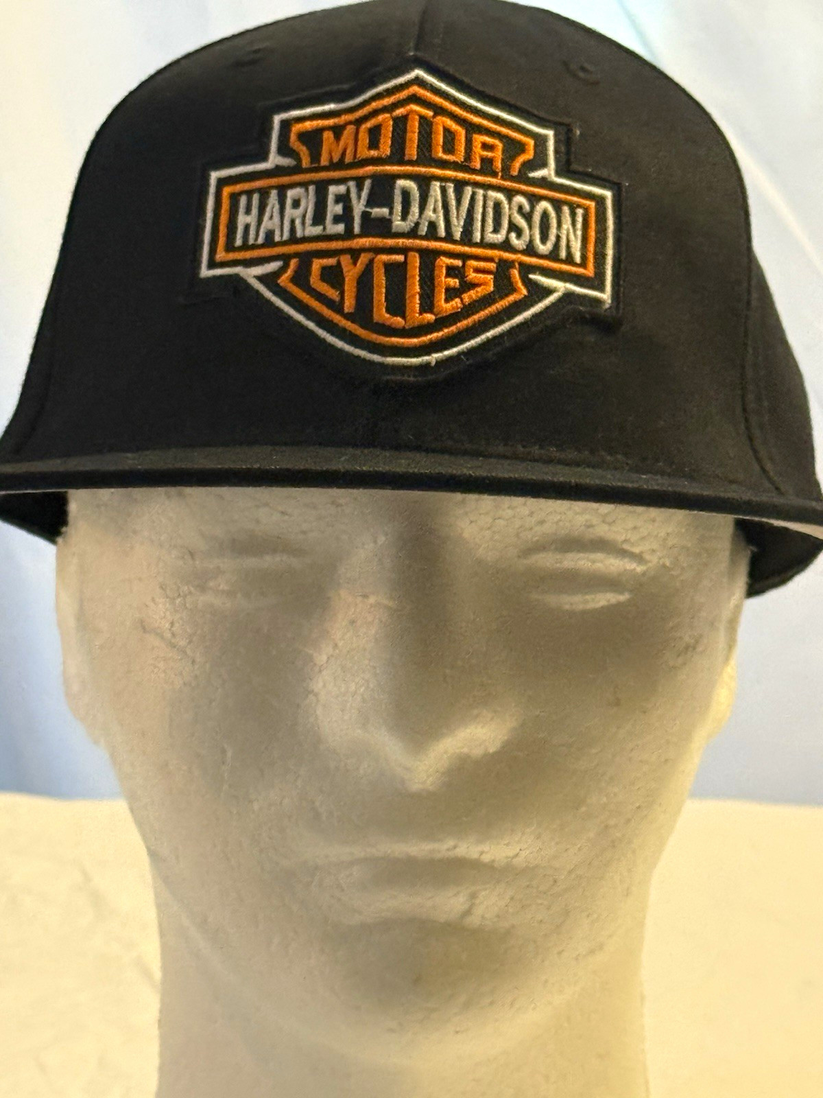 Harley-Davidson Black Flexfit Hat Cap L/XL Yupoong Polyester Cotton Spandex
