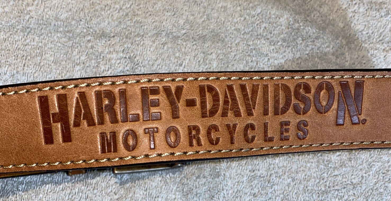 Harley Davidson Lt. Brown Leather Belt Sz 28