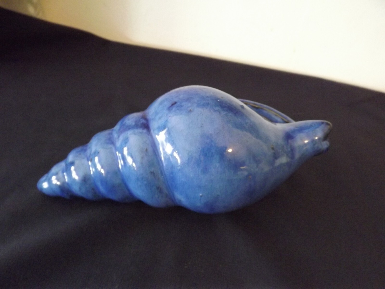 planter - STONEWARE conch shell BLUE SEASHELL PLANTER 9\
