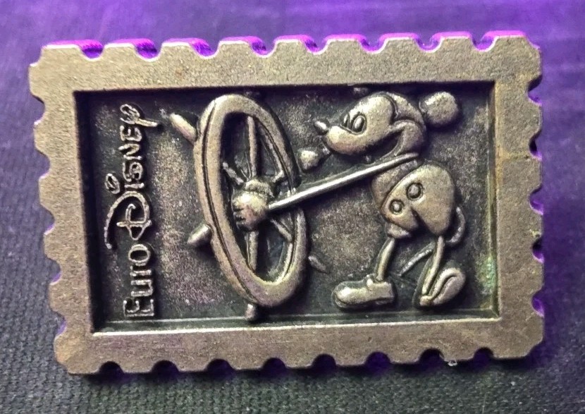 Disney pin 23096 EuroDisney - Steamboat Willie Stamp - Pewter Version 2 Disney pin 23096 EuroDisney - Steamboat Willie Stamp - Pewter Version 2