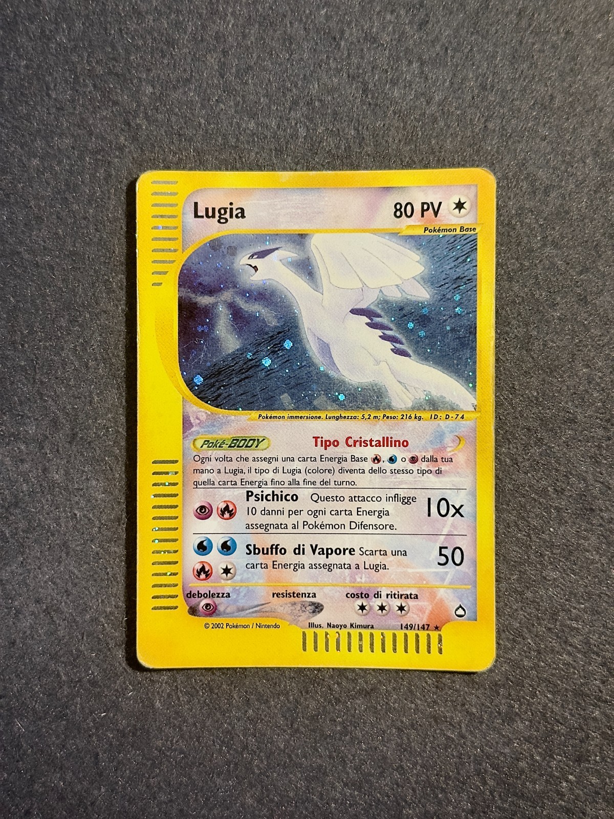 Pokemon Lugia Crystal 149/147 Holo Aquapolis 2003 Italian EXC Tcg