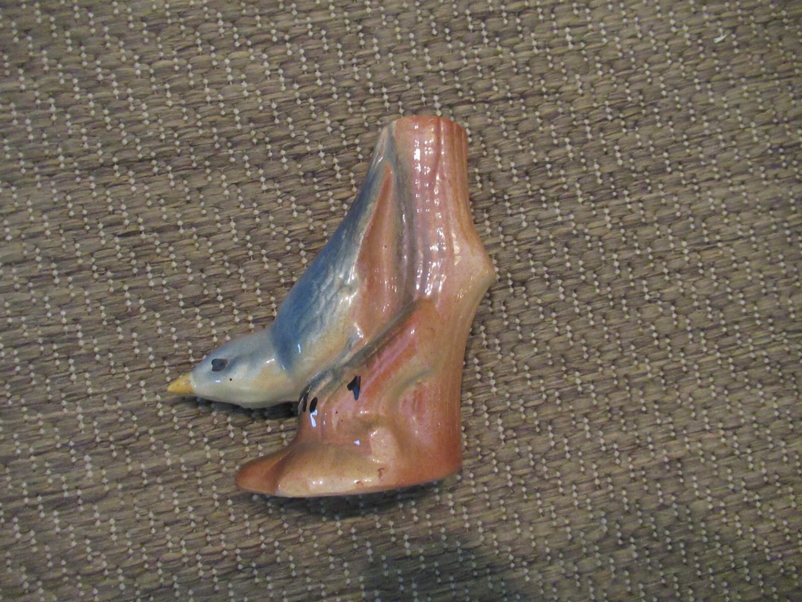 Antique Royal Copley Blue Bird on Tree Stump Vase