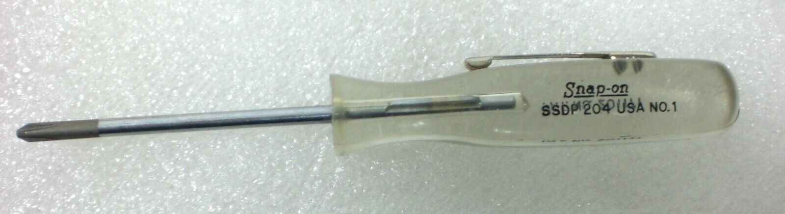 Vintage Rare Snap On Pocket Clip Clear #1 Phillips Tip Screwdriver SSDP 204 NEW