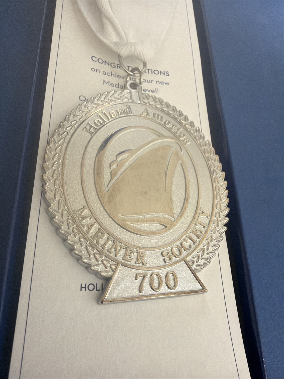 Holland America 700 Mariner Society Cruise Line Ship Platinum Medallion RARE Holland America 700 Mariner Society Cruise Line Ship Platinum Medallion RARE
