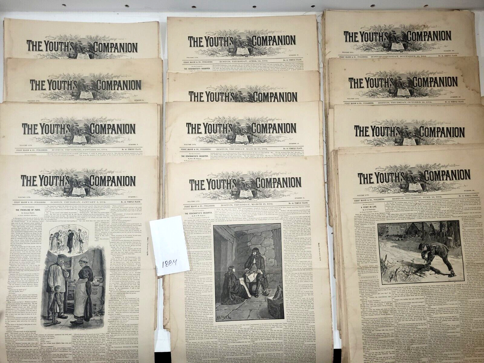 YC84 Lot 44 Issues YOUTH'S COMPANION 1884 Christmas Holiday Antique Ads