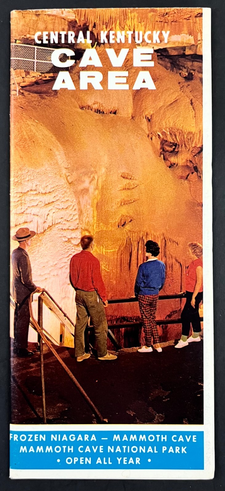 1970s Central Kentucky Cave Area Tourist Mammoth KY Vintage Travel Brochure Map