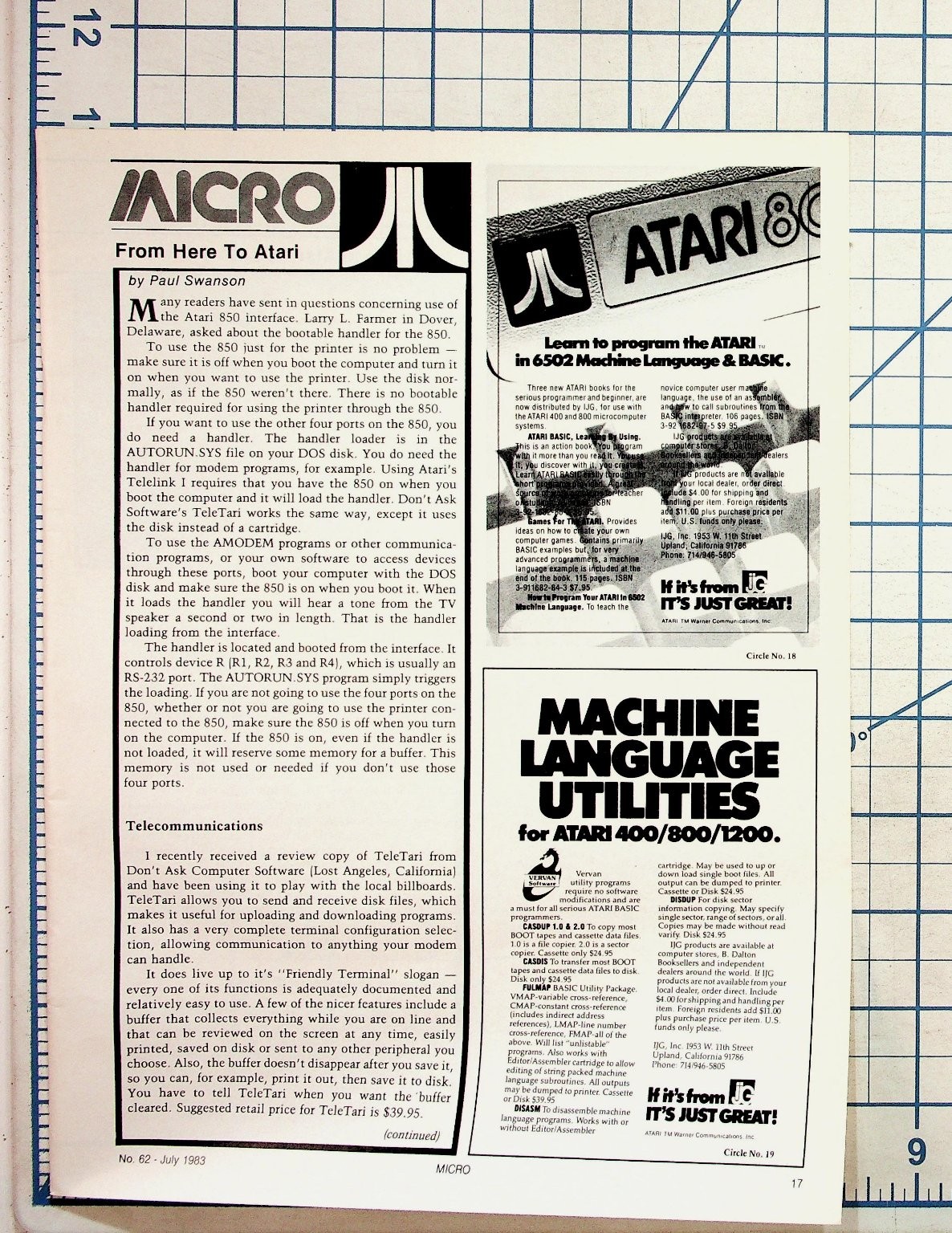 1983 Micro Magazine Ad: Atari 800 Computer, Eprom Programmer, Sanyo Drive System