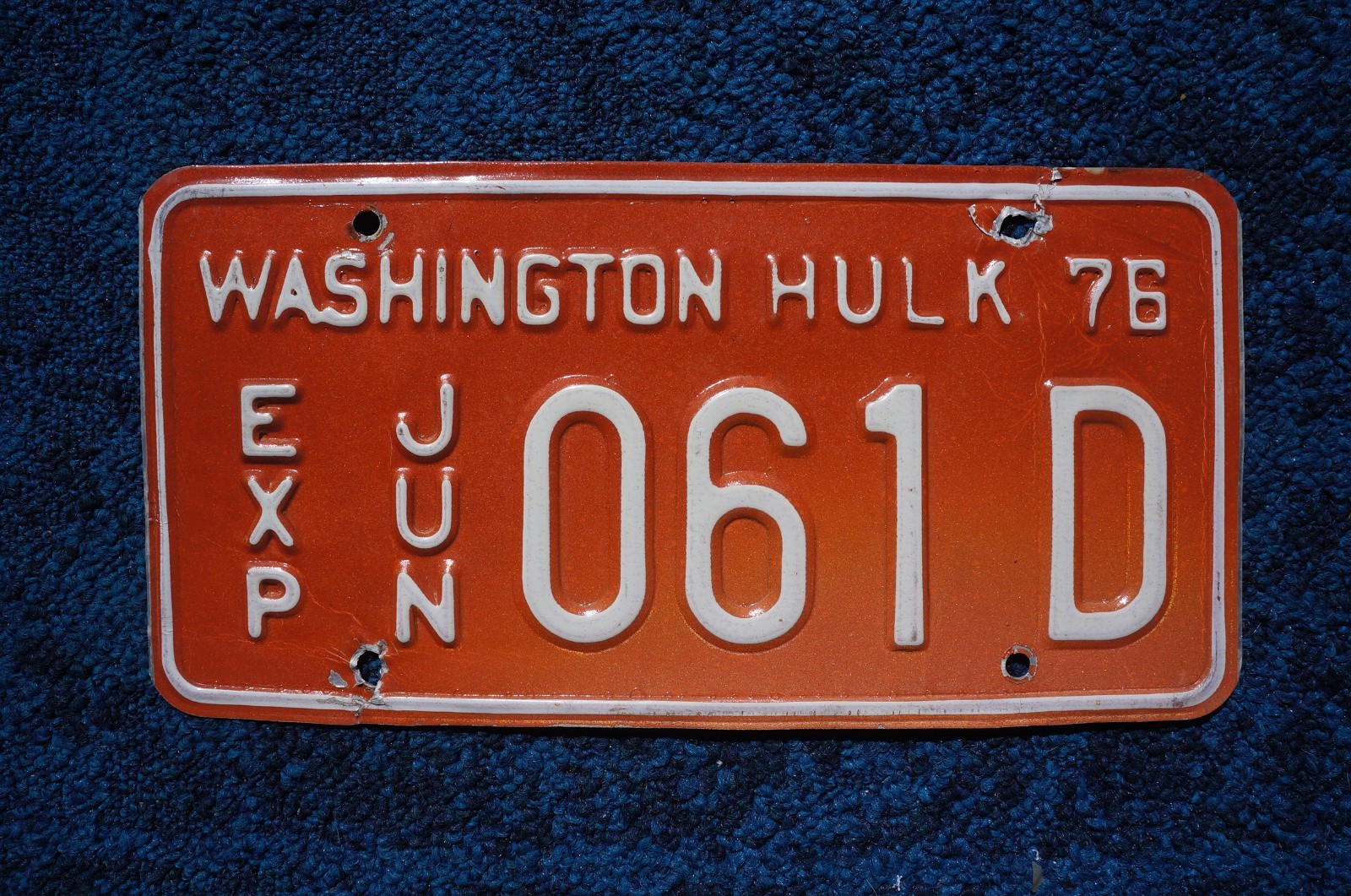 1976 Washington HULK License Plate