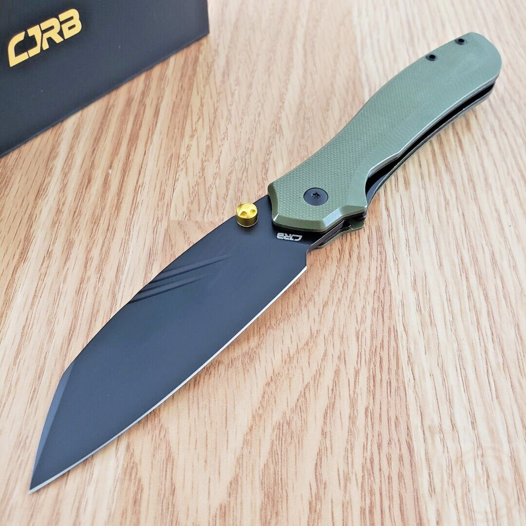 CJRB Fugly Linerlock Folding Knife 3.5 AR-RPM9 Steel Blade OD Green G10 Handle
